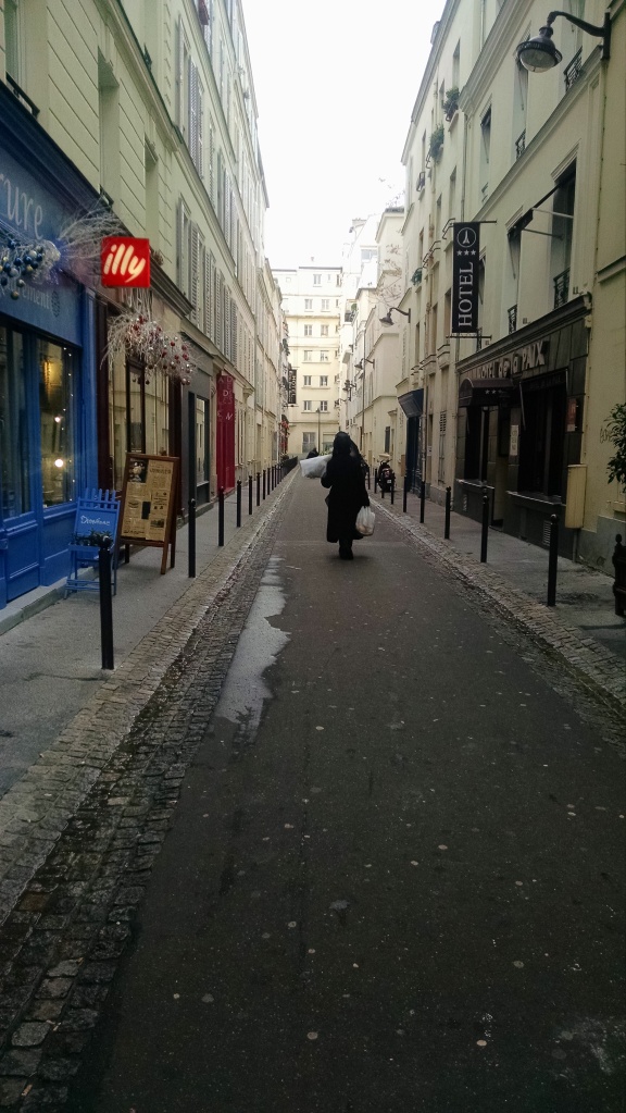 A Paris street -- quite different from anything in the U.S.