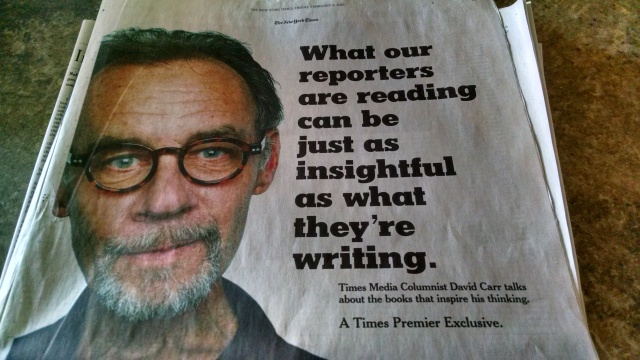 The late David Carr, NYT media columnist, dead at 58